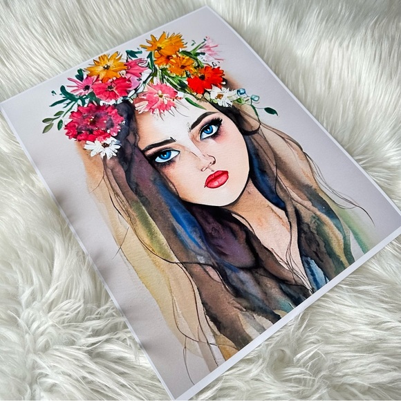 Watercolor Abstract Floral Woman Wall Art Print Poster Unframed - Picture 10 of 10